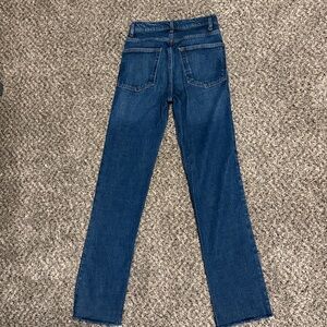 Reformation Liza Jeans | High Rise Straight Leg Raw Hem | Jamaica Wash | Size 25